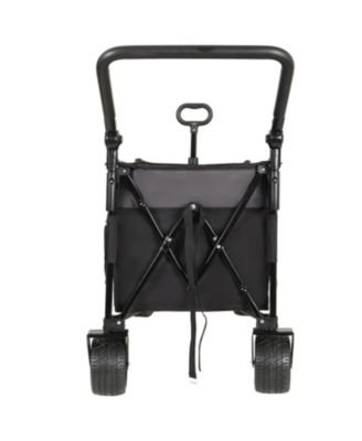 Folding Wagon Cart - Heavy Duty, All-Terrain, Black/Gray