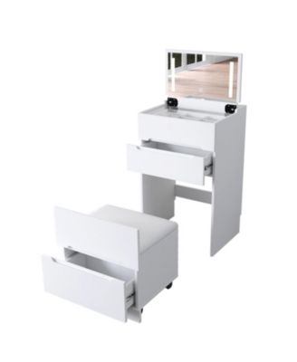 Vanity Desk Set with Mirror & Drawers
