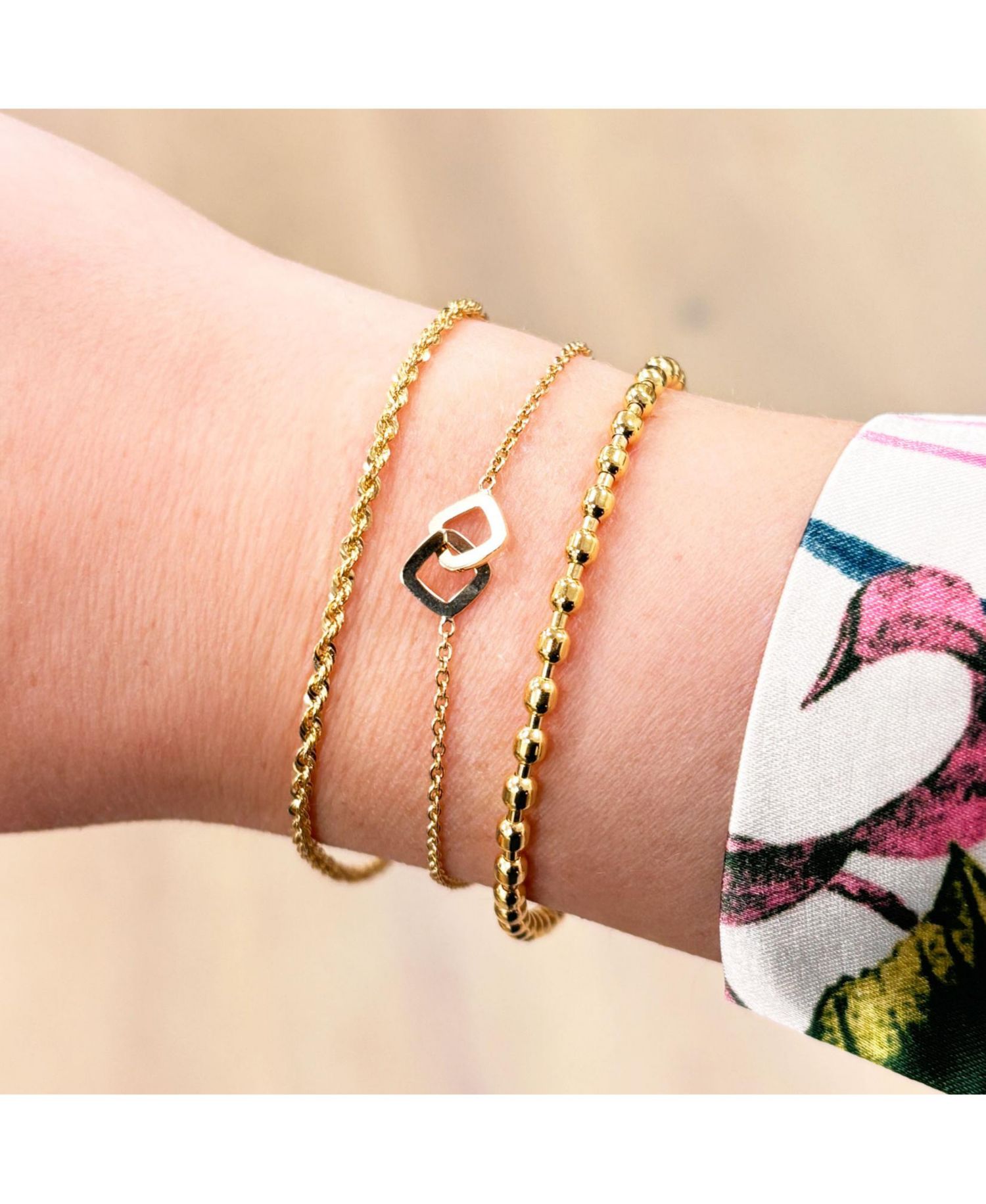 Rope Chain Bracelet 1.9 millimeters 9 inches