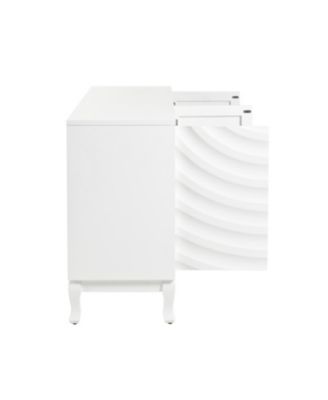 White Sideboard with Wavy Doors & Arched Groove Design