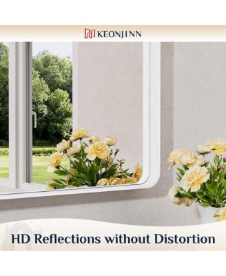 24x32 Inch Brushed Gold Bathroom Vanity Mirror Tempered Glass Metal Framed