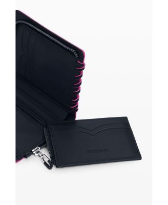 Women's Small wallet with braided leather effect