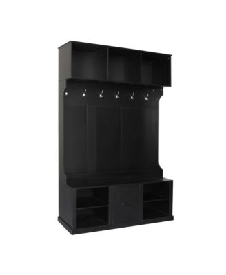 Hall Tree with Bench, Hooks & Drawer - 57"
