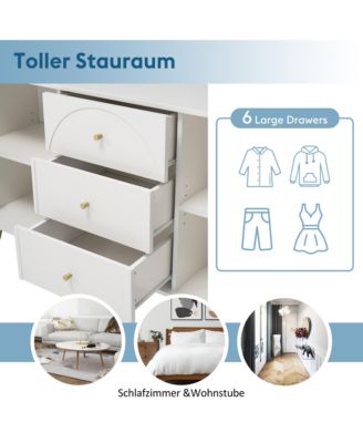 Metal & Wood Dining Cabinet - 3 Drawers, 2 Doors