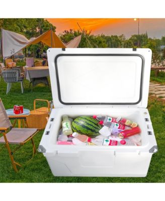 White 65QT Cooler Box - Camping, Fishing, Outdoor