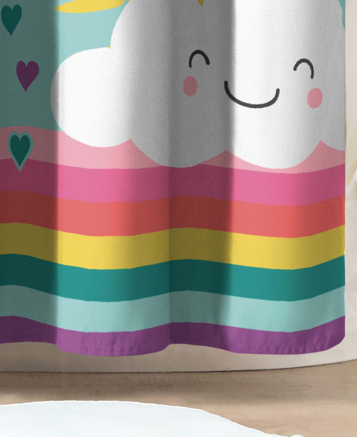 Dream Factory Rainbow Flare Shower Curtain, 72" X 72"