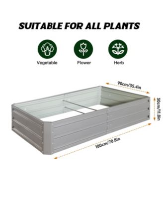 6x3x1 ft Metal Raised Garden Bed - Easy Assembly & Durable