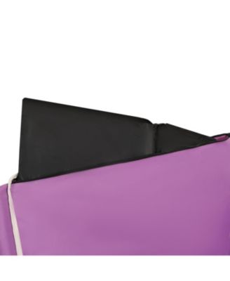 3-in-1 Folding Wagon Cart - Bench, Storage, All-Terrain - Purple