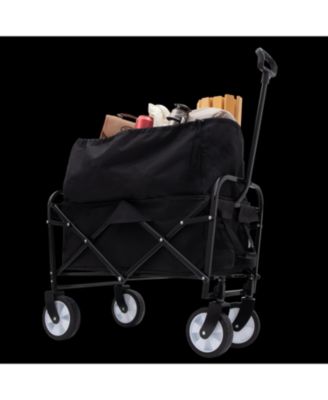 Collapsible Utility Wagon Cart - 225lb Capacity - Black