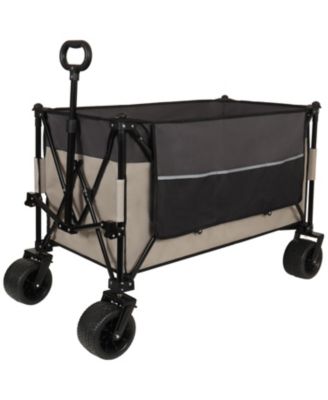 300L Folding Wagon Cart - Heavy Duty, All-Terrain, Khaki Gray