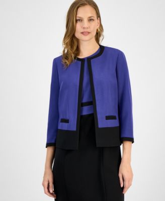 Kasper - Women's Colorblocked Open-Front Jacket