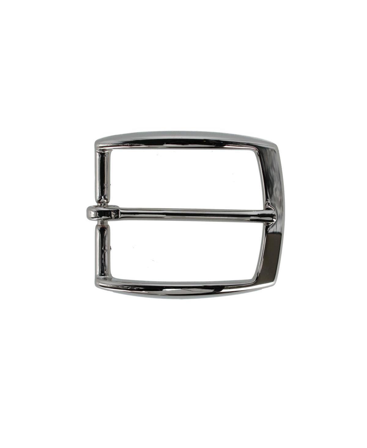 Men's 35mm Italian Solid Brass Vaulted Style Harness Belt Buckle - Shiny nickel
