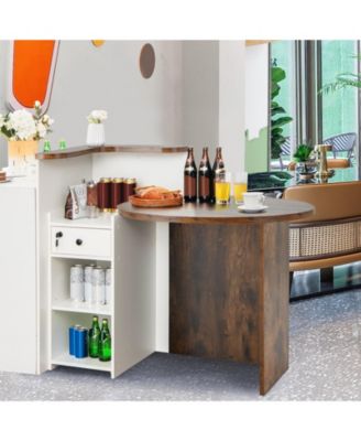 Front Reception Office Desk with Open Shelf and Lockable Drawer