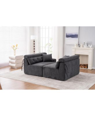 Streamdale Gray 4-Seater Compression Sofa with Pillows