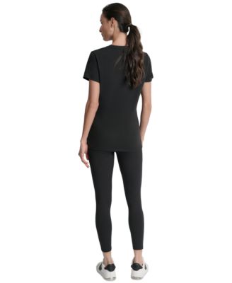 Women's Cotton-Blend Rhinestone-Logo T-Shirt