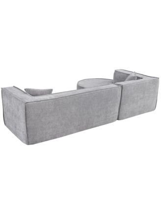 Streamdale Modern L-Shape Sectional Sofa with Chenille Fabric and Pillows