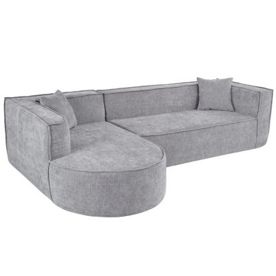 Streamdale Modern L-Shape Sectional Sofa with Chenille Fabric and Pillows