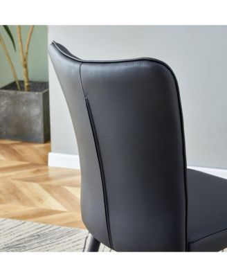 Modern Marble Dining Set - 4 Chairs with PU Upholstery