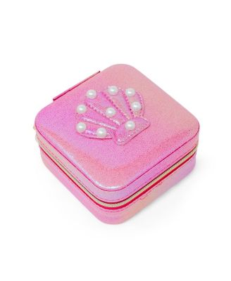 Girls Mermaid Seashell Pearl Jewelry Box, Hot Pink
