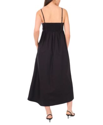 Women's Bow Front Sleeveless Cotton Midi Dress
