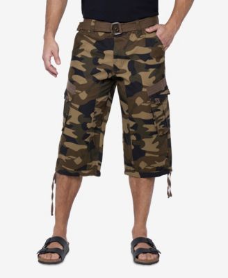 X RAY Big & Tall XRAY Belted Below Knee Long Cargo Shorts