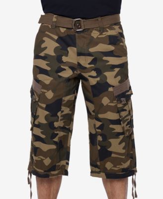 X RAY Big & Tall XRAY Belted Below Knee Long Cargo Shorts