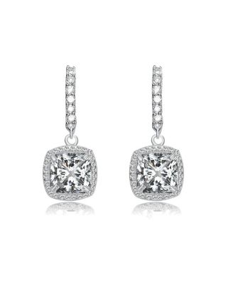 Stylish Asscher Cut Cubic Zirconia Square Drop Earring