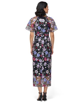 Women's Embellished Short-Sleeve Midi Dress