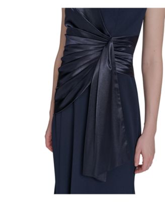 Petites Off-The-Shoulder Wrap-Accent Gown