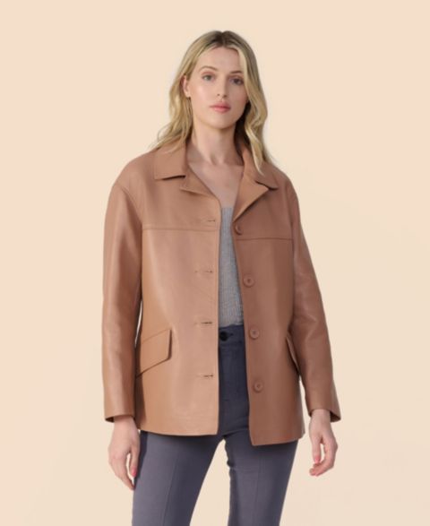 Женские куртки Furniq UK Women's Relaxed Leather Jacket