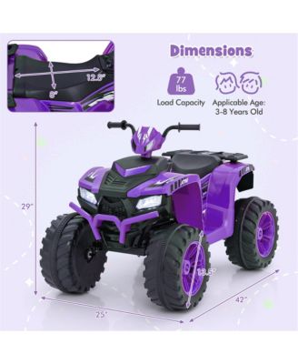Kids Ride-On ATV 24V Battery Powered Electric Vehicle w/ Wireless Connection Music Radio LED Lights