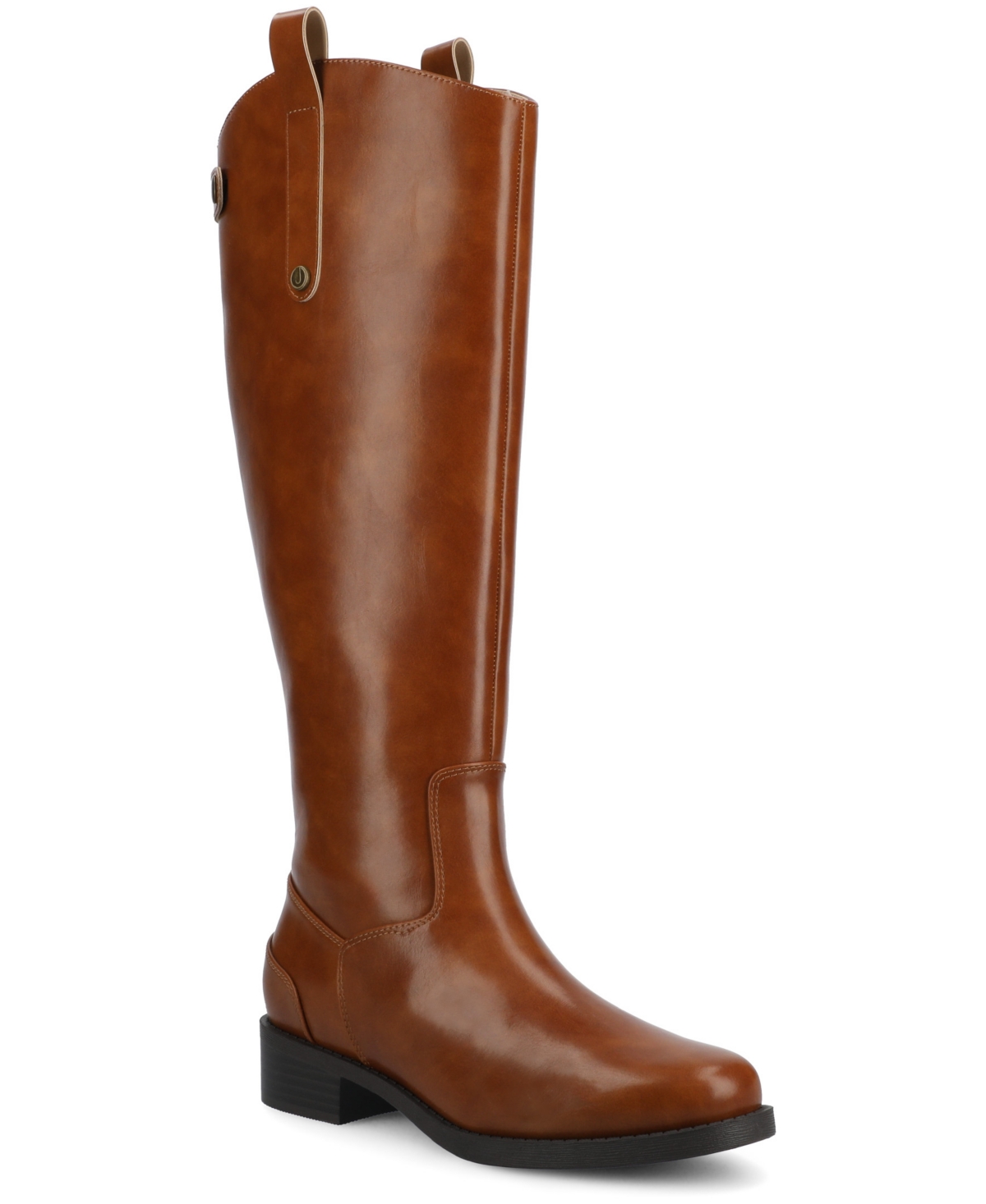 Journee Collection Women's Gema Round Toe Riding Boots In Brown