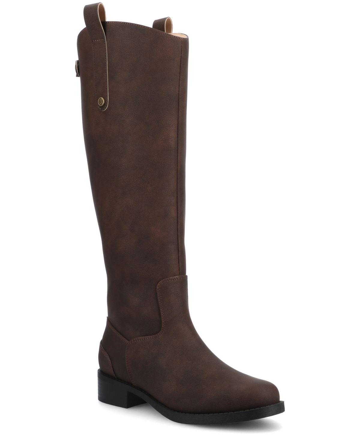 Journee Collection Women's Gema Round Toe Riding Boots In Brown