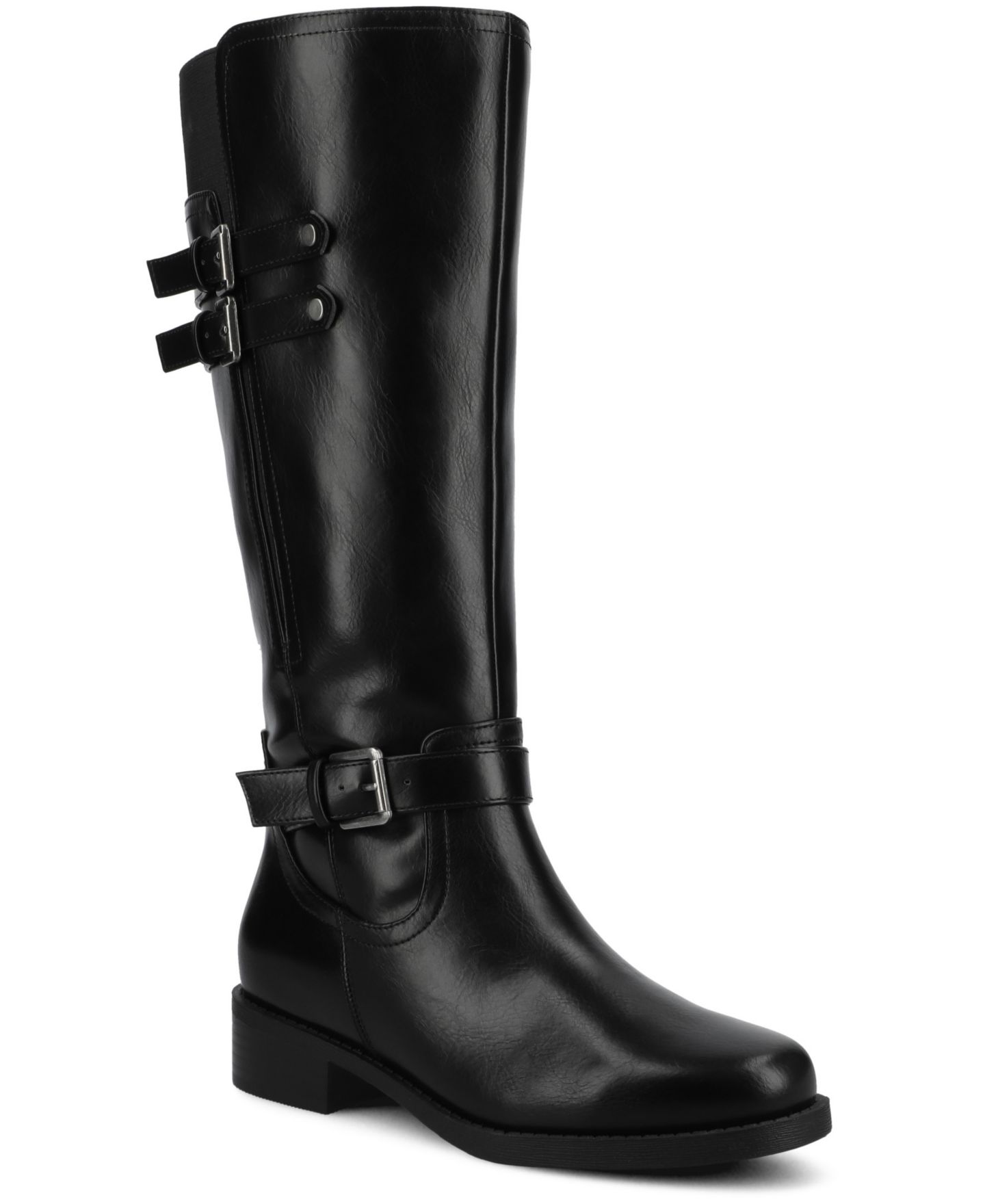 Женские ботинки Journee Collection Sonny Knee High Riding Boots, Regular, Wide Calf, & Extra Wide Calf, цвет: Чёрный — фото 1