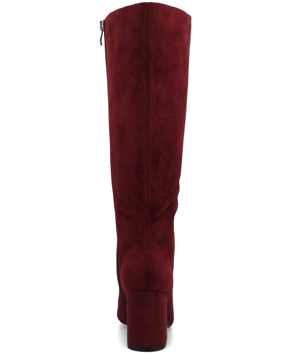 Journee Collection Women's Ameylia Block Heel Knee High Dress Boots In Burgundy