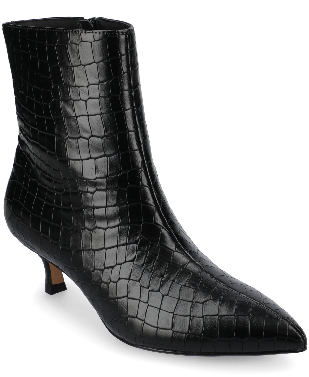 Journee Collection Women's Arely Kitten Heel Pointed Toe Dress Booties In Black