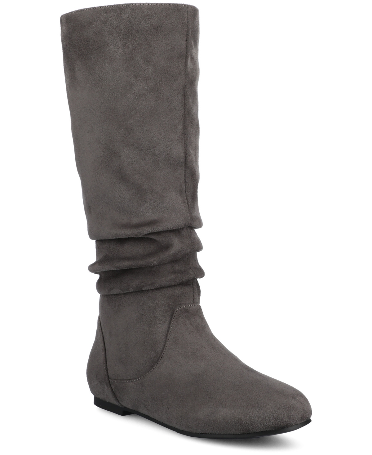 Journee Collection Women's Jayne Extra Wide Calf Slouchy Knee High Boots In Gray