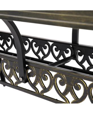 7pcs Outdoor Furniture Set Cast Aluminium Patio Dining Set 6 Outdoor Dining Chairs and 71 Inches Rectangular Dining Table for Balcony Porch Backyard Garden