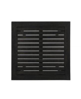 Outdoor Minimalist Acacia Wood Square Bar Table - Dark Gray