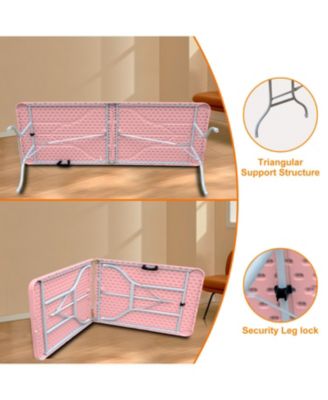 8ft Pink Folding Table - Portable & Durable