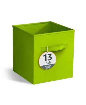 13 Inch Foldable Fabric Storage Cube Bin with Handles- for Organizing Home, Shelves, Nursery, Playroom, Closet and More