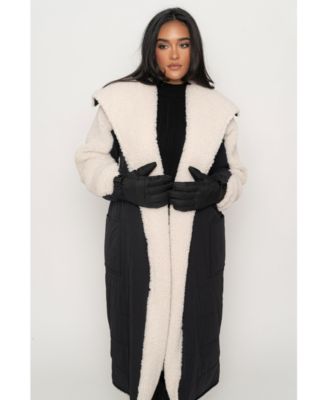 Women's Contrast Sherpa Coat
