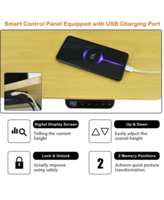 48-Inch Electric Standing Adjustable Desk with Control Panel and USB Port