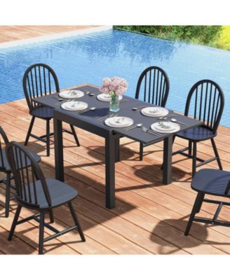 31.5 inches-63 inches Adjustable Patio Expandable Dining Table for 4-6 Person