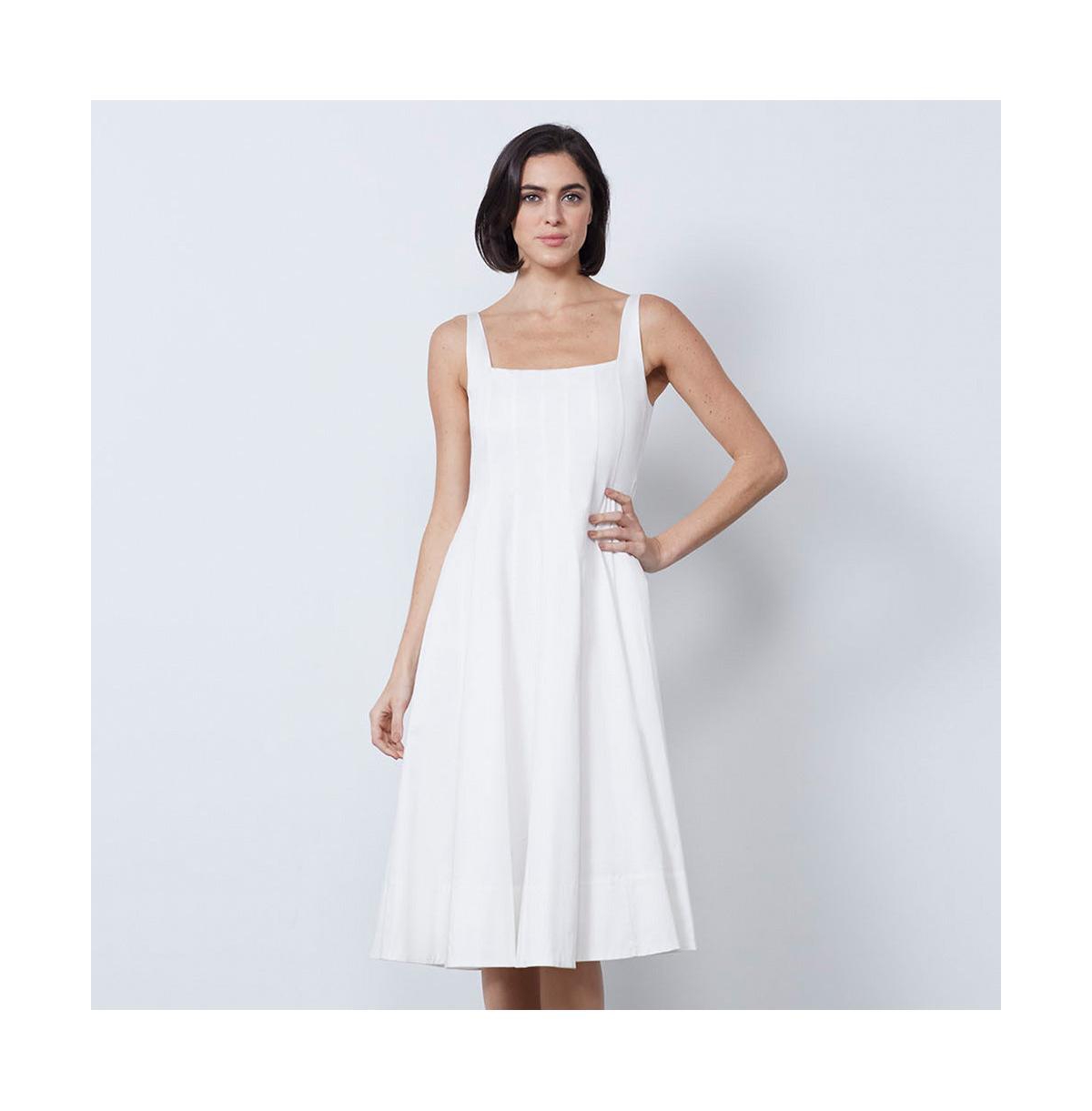 Women's White Cotton Spring Dress Goddess - White