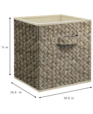 11 Inch Foldable Fabric Storage Cube Bin with Handles - for Organizing Pantry, Closet, Nursery, Playroom, & More