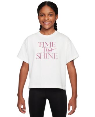 Nike - Big Girls Sportswear Time to Shine Graphic Cotton T-Shirt