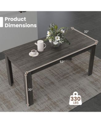 63 Inch Rectangular Modern Dining Kitchen Table