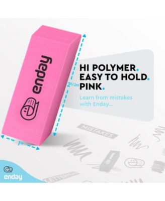 Erasers Pencil Block, Hi Polymer Large Pink Soft Eraser, Rubber and Non – Abrasive Eraser, Erasers School Supplies for Kids and Artists, Best Eraser for Drawing (24 PC) – by Enday