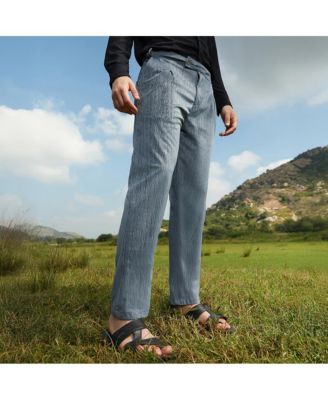 Men's Moon Grey Veined Tailored Trousers